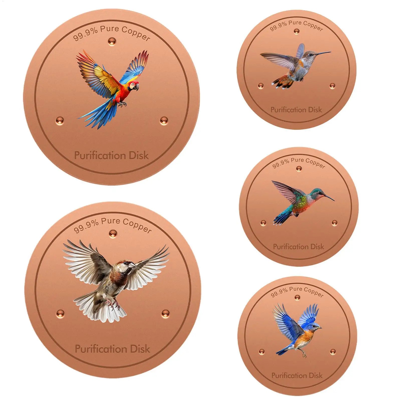 Copper Metal Bird Bath Purifier Disc | Triple-Point Support Bird Bath Accessory Zpaxo