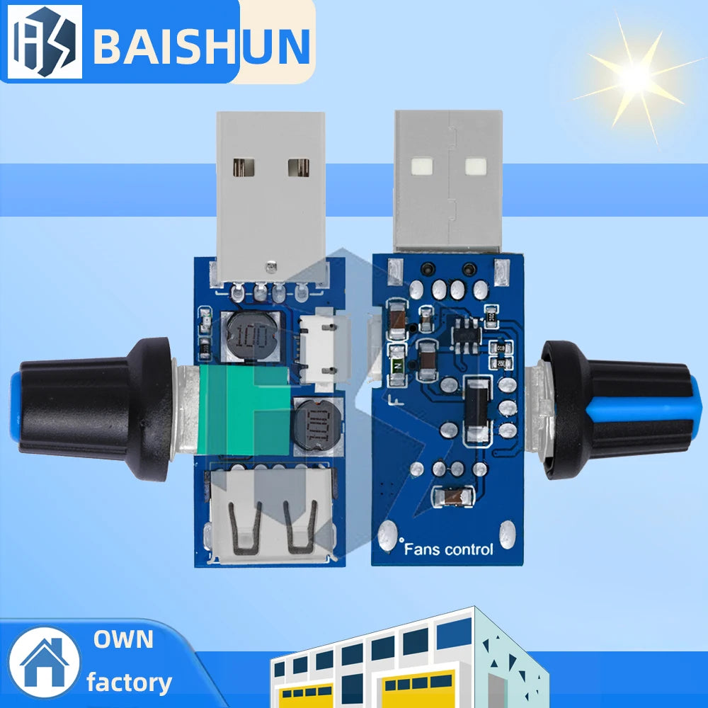 DC 4V-12V 5W XY-FS USB Fan Stepless Speed Regulator Auxiliary Cooling Zpaxo Default Title
