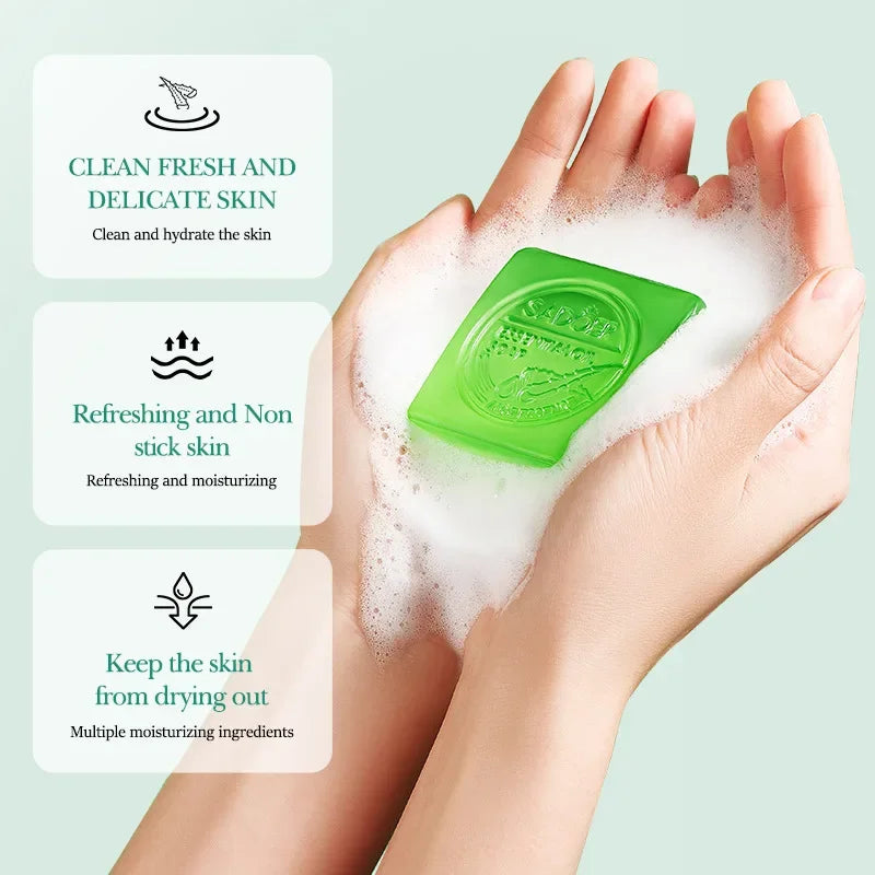 SADOER Aloe Vera Facial Soap – Moisturizing Oil Control Cleanser Facial Cleansing Soap Zpaxo