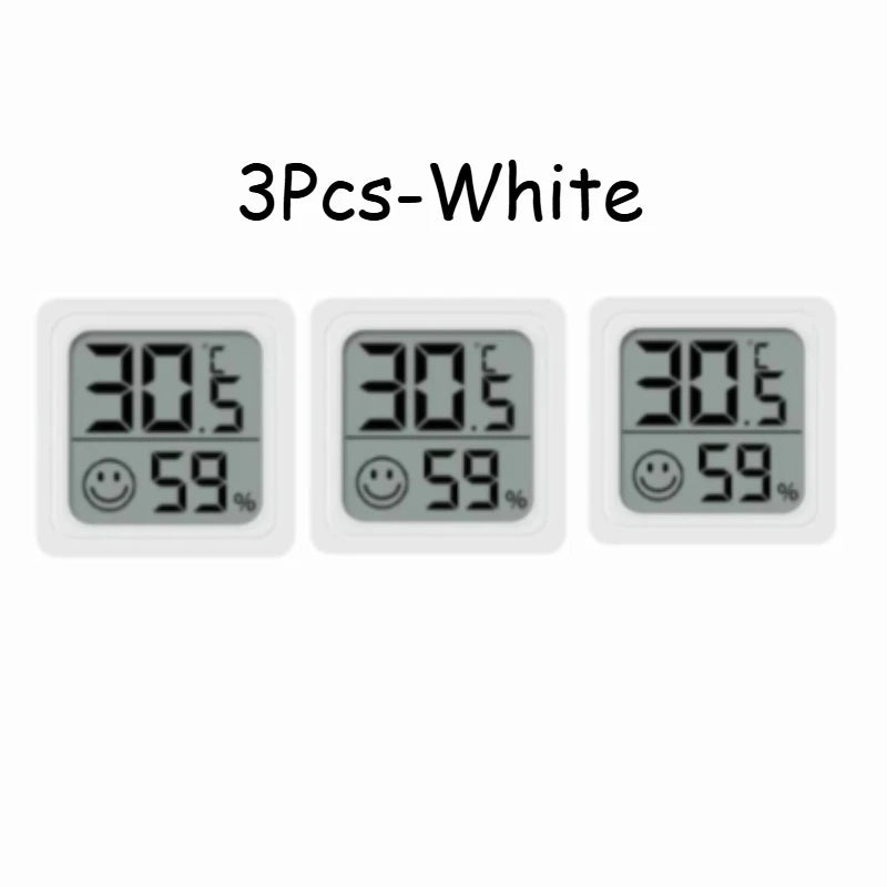 Rechargeable Digital Thermometer Hygrometer Indoor LCD Electronic Monitor High-precision Intelligent Digital Thermometer Zpaxo 3PCS-White