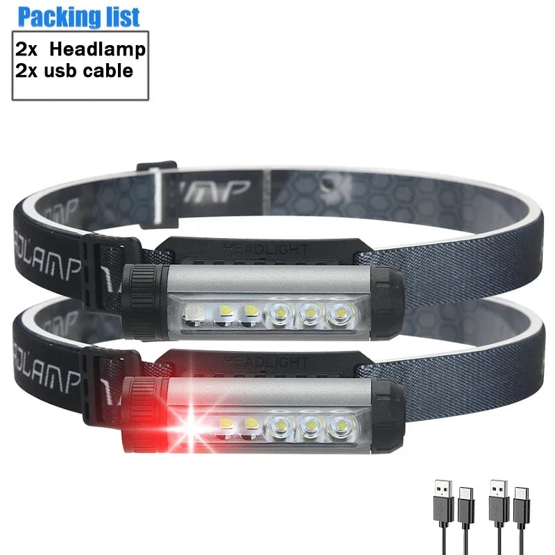 KDULIT COB LED Headlamp – Rechargeable Waterproof Outdoor Torch