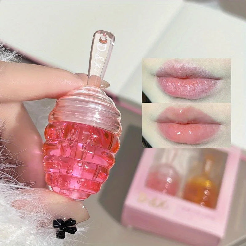 Small Honeypot Lip Oil Moisturizing and Fading Lip Pattern Water Lip Balm Dudu Lips Zpaxo