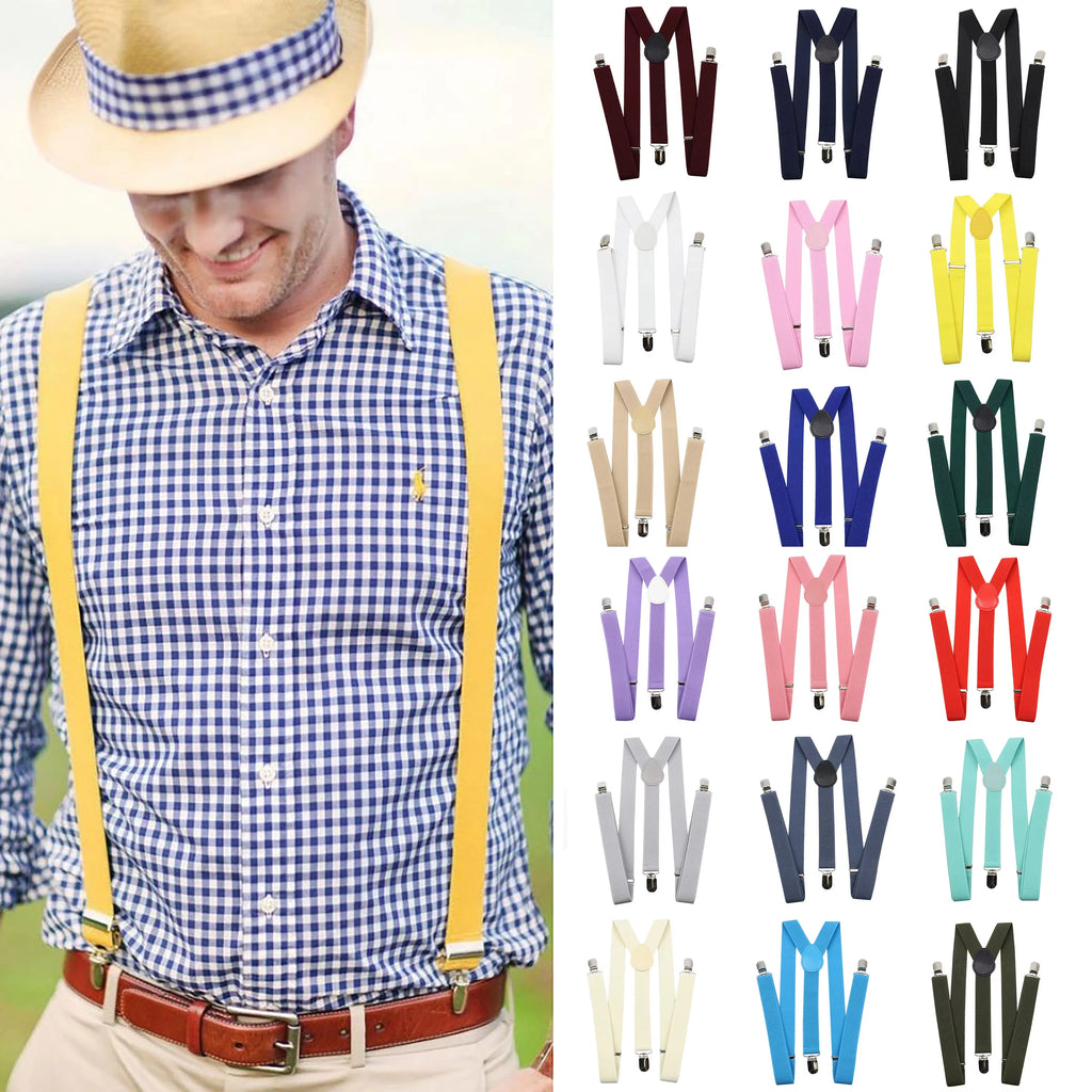 Elastic Adjustable Suspenders for Adults And Kids - Men Women Braces Suspender Set for Children Boys Girls Wedding Accessories Zpaxo dark blue
