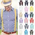 Elastic Adjustable Suspenders for Adults And Kids - Men Women Braces Suspender Set for Children Boys Girls Wedding Accessories Zpaxo dark blue