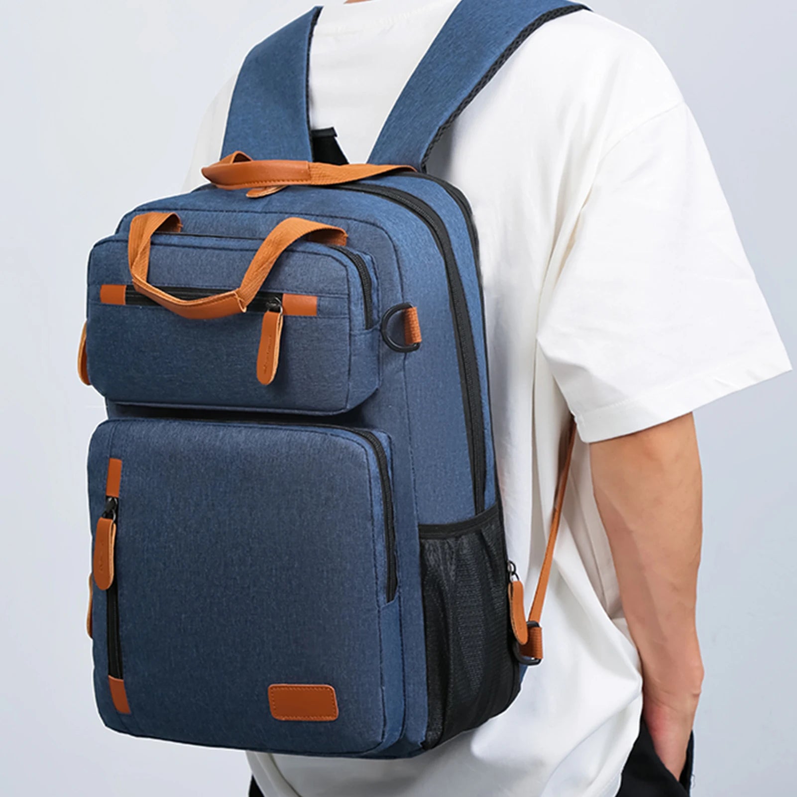 Large-Capacity Travel Backpack 15.6-Inch Laptop Backpack for Men Women Water-Resistant Business Rucksack with Luggage Strap Zpaxo