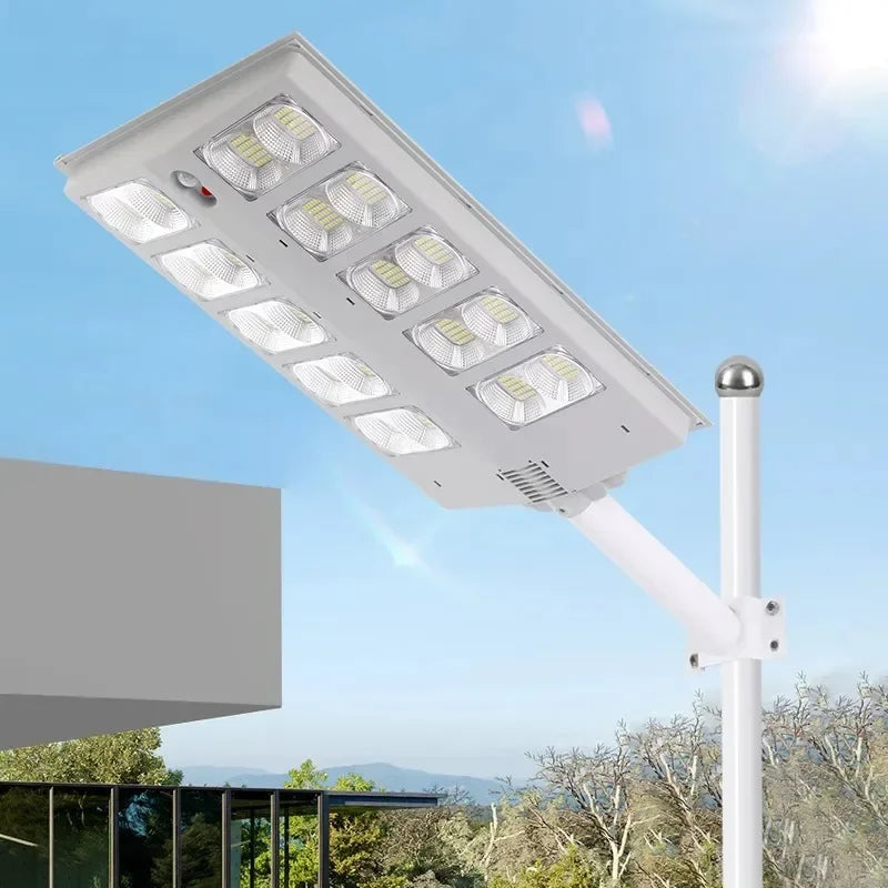 Solar Street Light with High Power Lumens and Motion Sensor for Garden Security1000W, Retractable Pole for Convenience Zpaxo