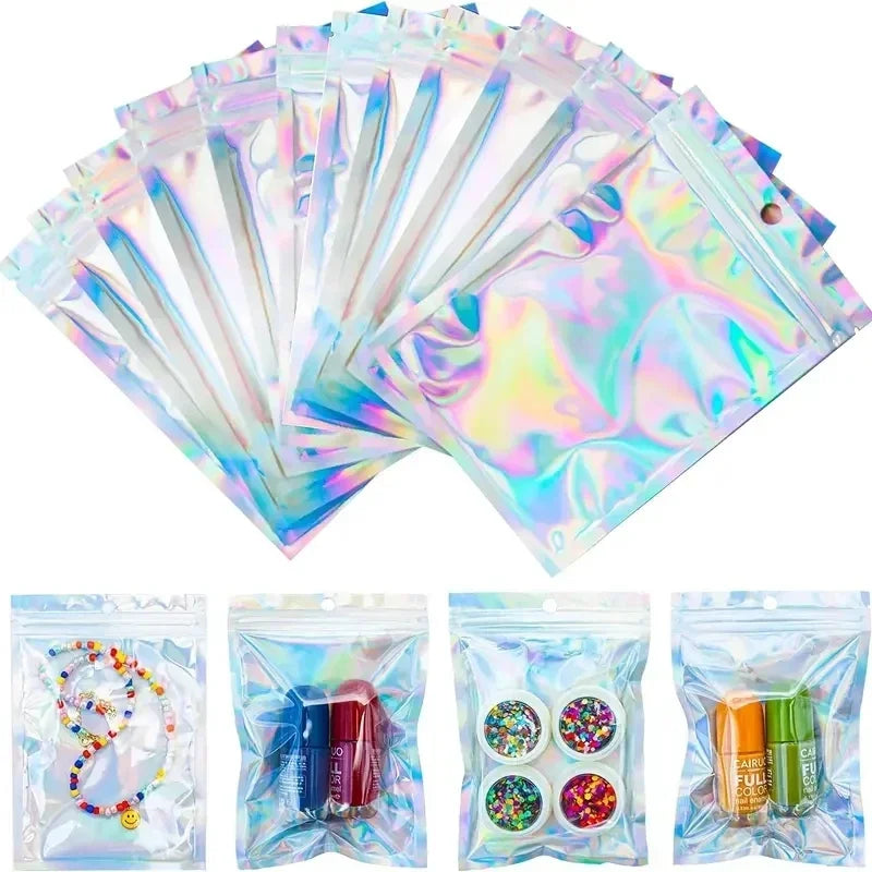 Iridescent Pearlescent Jewelry Bags Fashionable Cool Self-seal PE