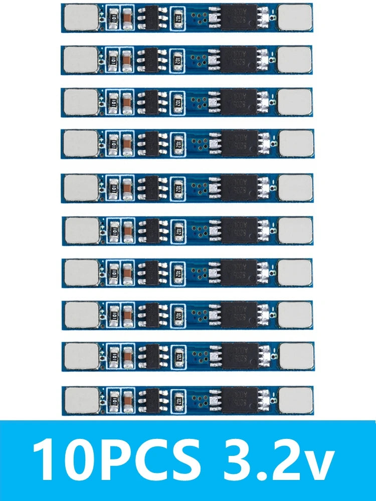 1 1S 3 2V 7V 3A LiFePO4 Lithium Li-ion BMS PCM Battery Protection Zpaxo 10PCS 3.2V