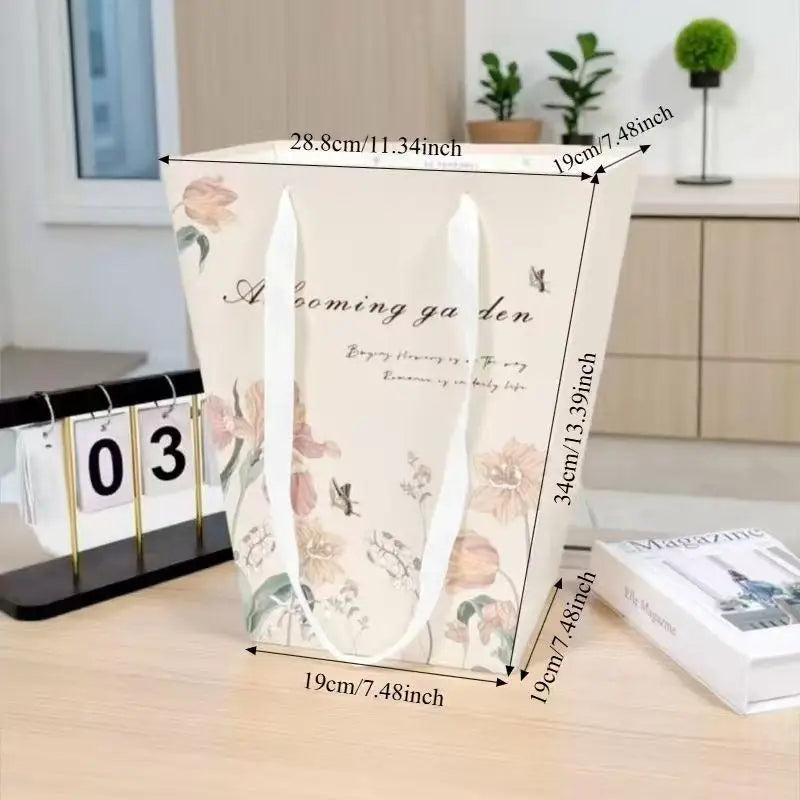 Easy-to-carry Flower Bag Kraft Paper Cake Dessert Box Packaging Zpaxo