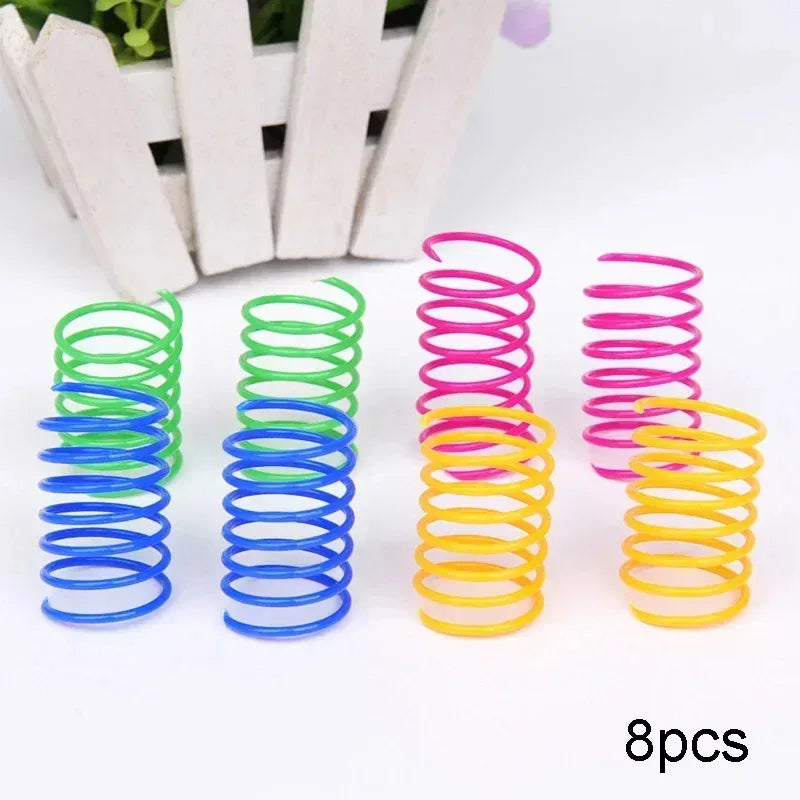 Colorful Coil Spring Cat Toys – Interactive Kitten Set (4–24 Pack)