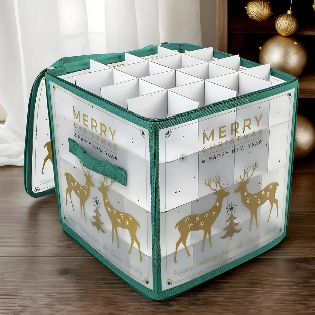 Christmas Ornament Storage Box 64-Grid Seasonal Decorative Ball