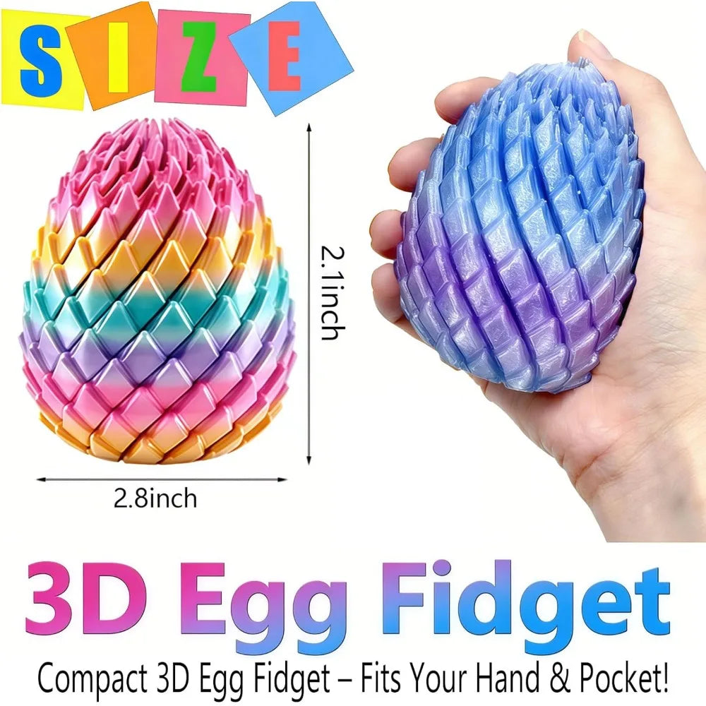 Twisty Fidget Egg 3D Printed Slippery Easter Stuffers Basket