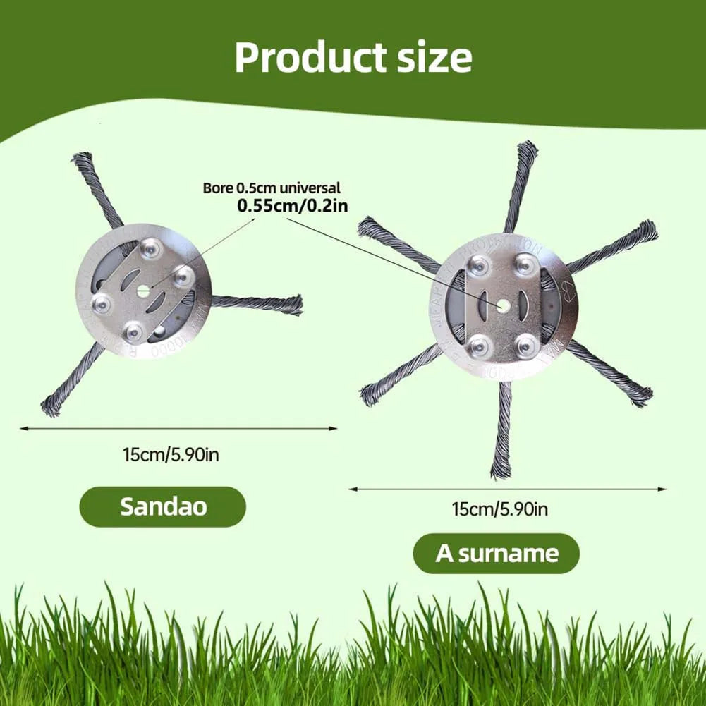 6 Inches Steel Wire Brush Cutter Trimmer Head Wired Trimmer Blade Garden Grass Trimmer Head Clear Moss Grass Rust Zpaxo
