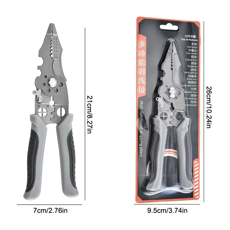 Wire Stripper Decrustation Pliers Adjustable Electrical Wire Stripping Tool Non-slip Wire Stripper Crimper For Electrical Cable Zpaxo