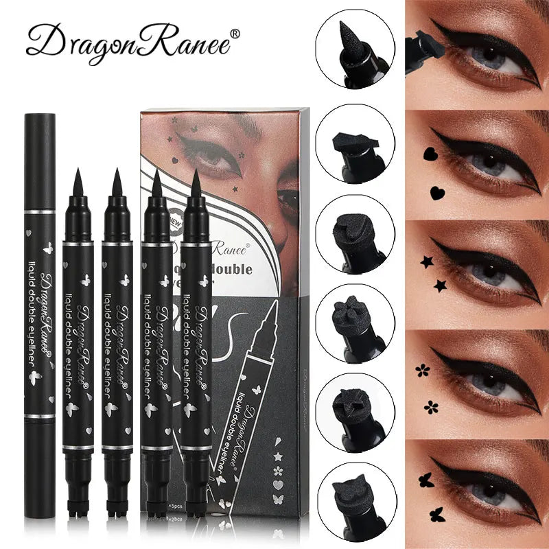 Set of Five Double-Ended Eyeliner Pens, Gel Eyeliner Stamp Pens, Smooth and Colorful, Quick-Drying, Long-Lasting, Smudge-Proof, Natural-Looking, Waterproof and Sweat-Proof Eyeliner Pens Zpaxo Makebitaohe Full Size