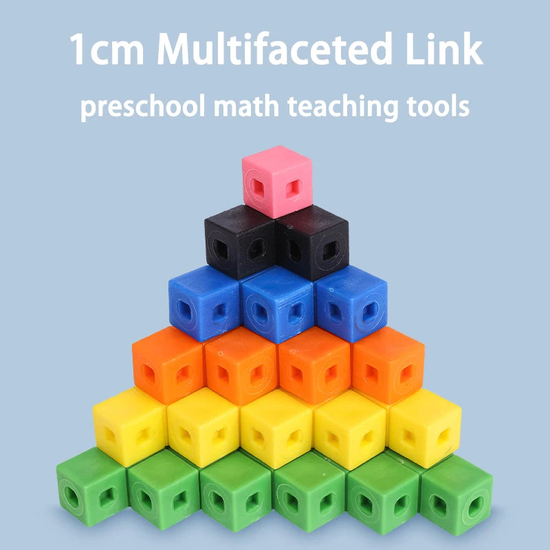 100 Linking Cubes Montessori Math Toys Number Blocks Learning Decimal