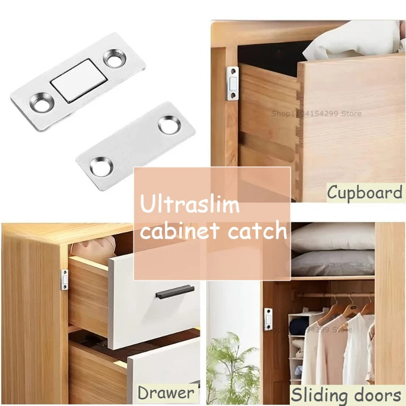 Magnetic Closure Invisible Punch Free Door Stopper Strong Cabinet Door Magnet Ultra Thin Invisible Collision Magnets Door Closet Zpaxo