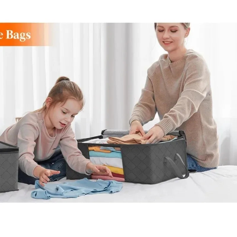6pcs Oversized Storage Bag with Zipper and Lid - Foldable and Durable Clothing Organizing Bag Suitable for Bedding Zpaxo