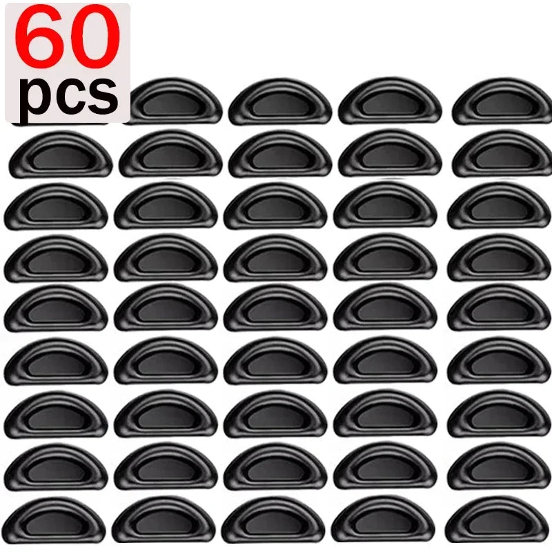 10/60pcs Silicone Adhesive Nose Pads for Glasses Non-slip Transparent Eyewear Replacement Accessories Zpaxo black-60pcs
