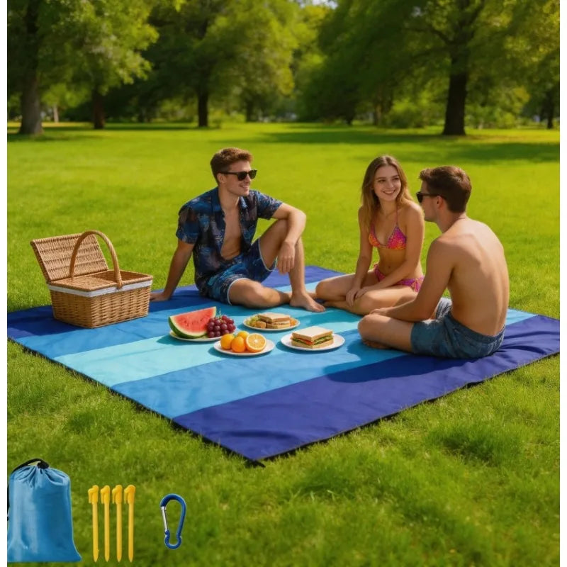 Extra-large Durable Polyester Beach Blanket Lightweight Sandproof Mat