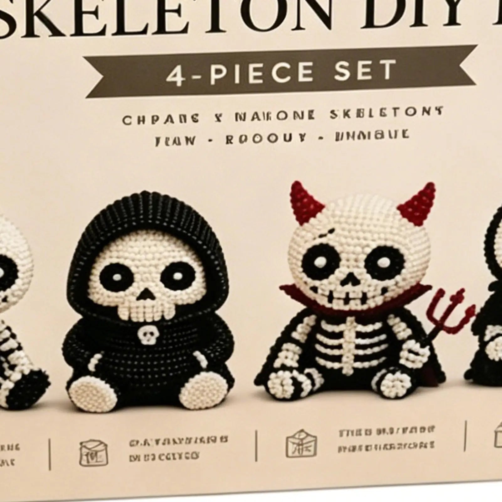 Beaded 3D Skeleton Ornament Halloween Adorable Keepsake Figure Crafts