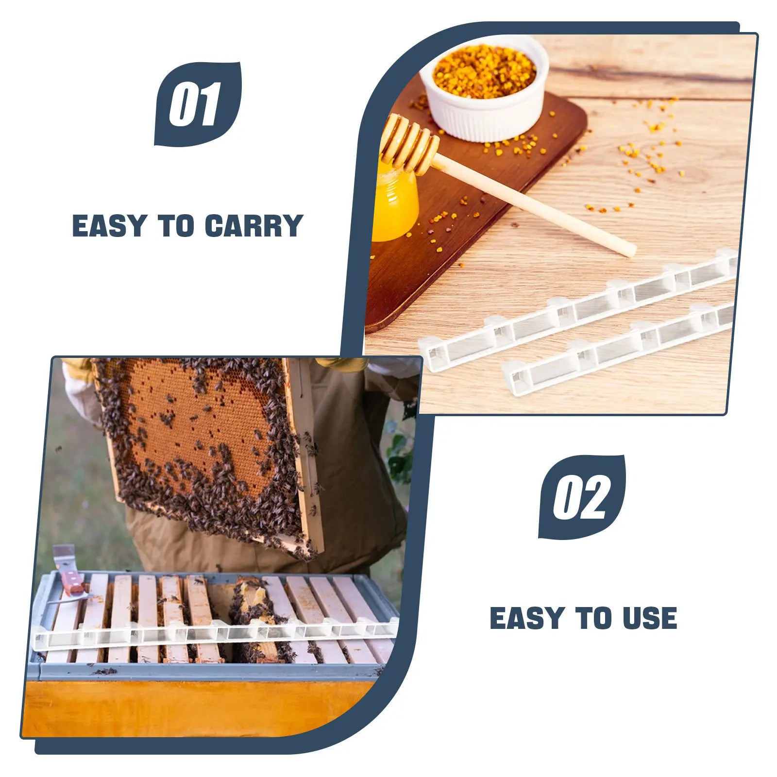10Pcs Honeycomb Frame Spacing Strip Sturdy Plastic Bee Hive Spacers Easy Clean Beekeeping Tools Honeycomb Beekeeping Accessories Zpaxo
