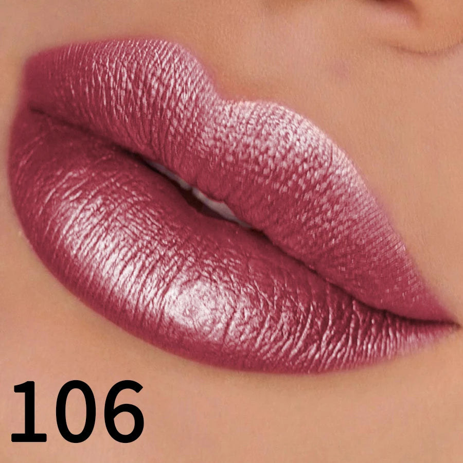 19 Colors Glitter Lipstick Hydrating Red Pink Sparkling Shine Lip Zpaxo 106