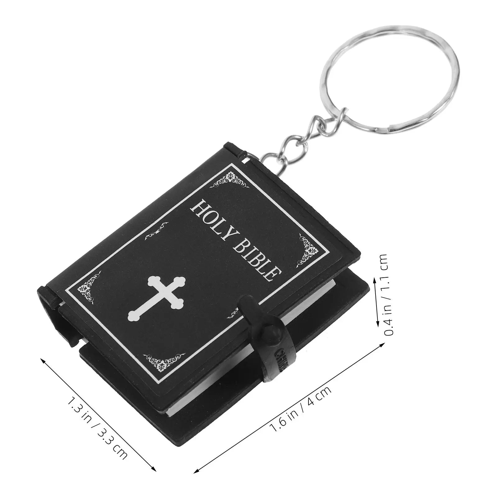 Bible Keychain Mini Creative Book Pendant Sturdy Key Ring Religious