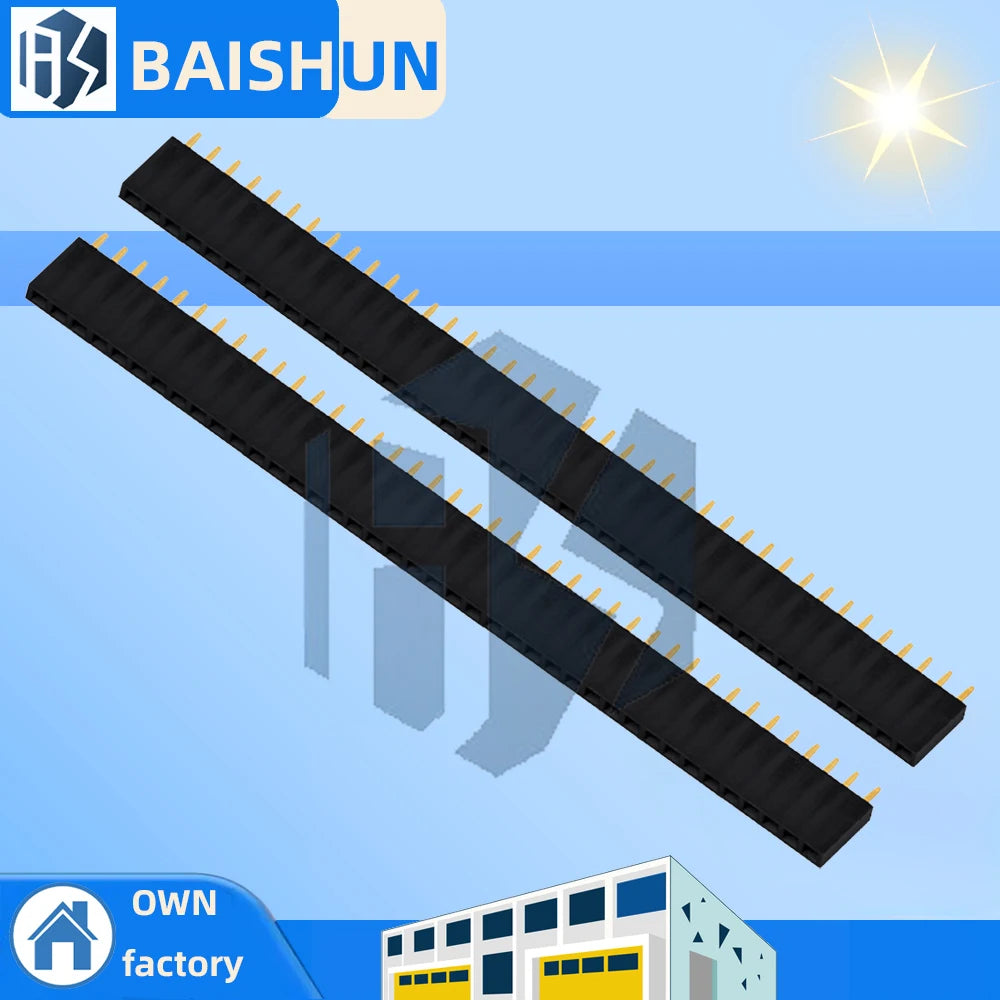 10 Single Row Straight 40-Pin Female Pin Header Pitch Electronics PCB Zpaxo 20PCS