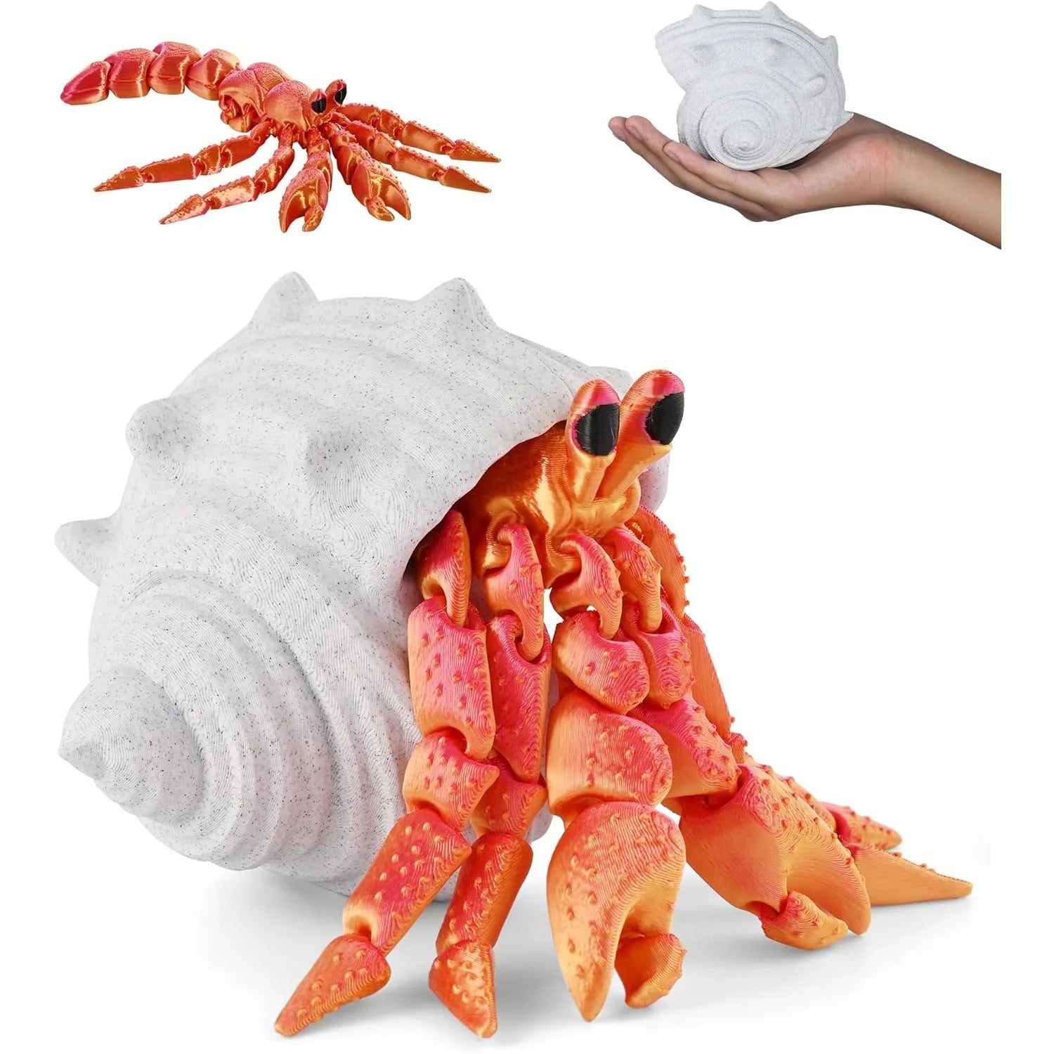 3D Printed Animals 7 8 Hermit Crab Shell Stress Relief Figurines