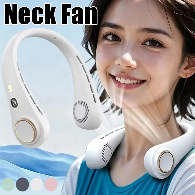 Mini Neck Fan Portable USB Rechargeable Long Standby Hands-free