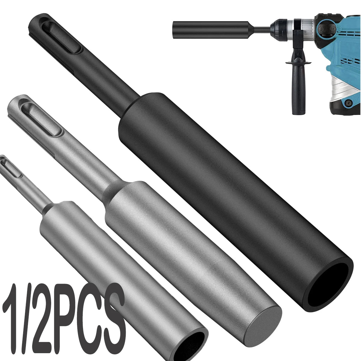 1/2PCS SDS Plus Ground Rod Driver Durable Hardened Steel Professional for Rotary Hammer Drill Power Tool for 5/8Inch and 3/4Inch Zpaxo