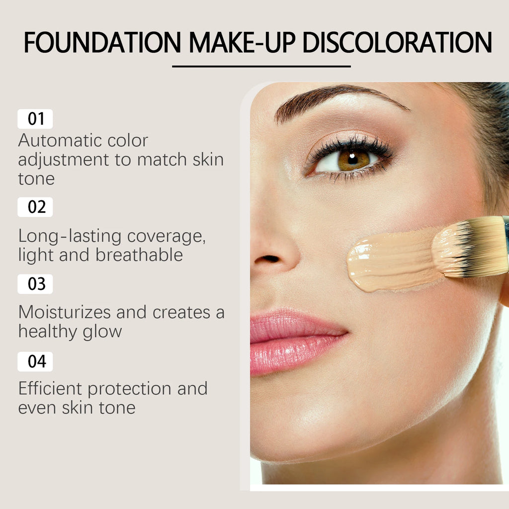 West Month Color Changing Foundation Long Lasting Waterproof Oil Control Matte Finish Makeup Foundation Full Coverage Concealer Zpaxo