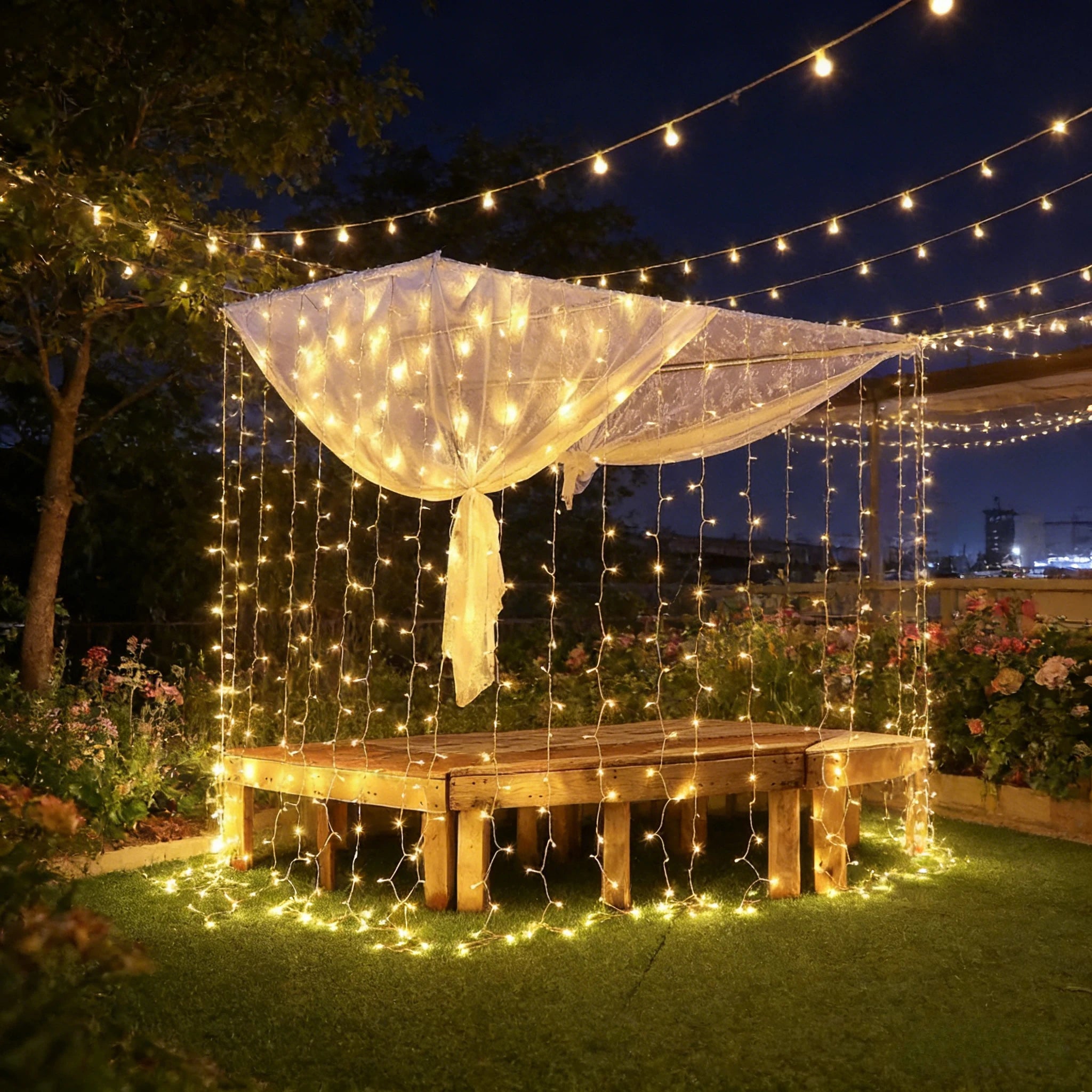 300 LED Curtain Garland on The Window USB String Lights Fairy Festoon Remote Control Christmas Wedding Decorations for Home Room Zpaxo
