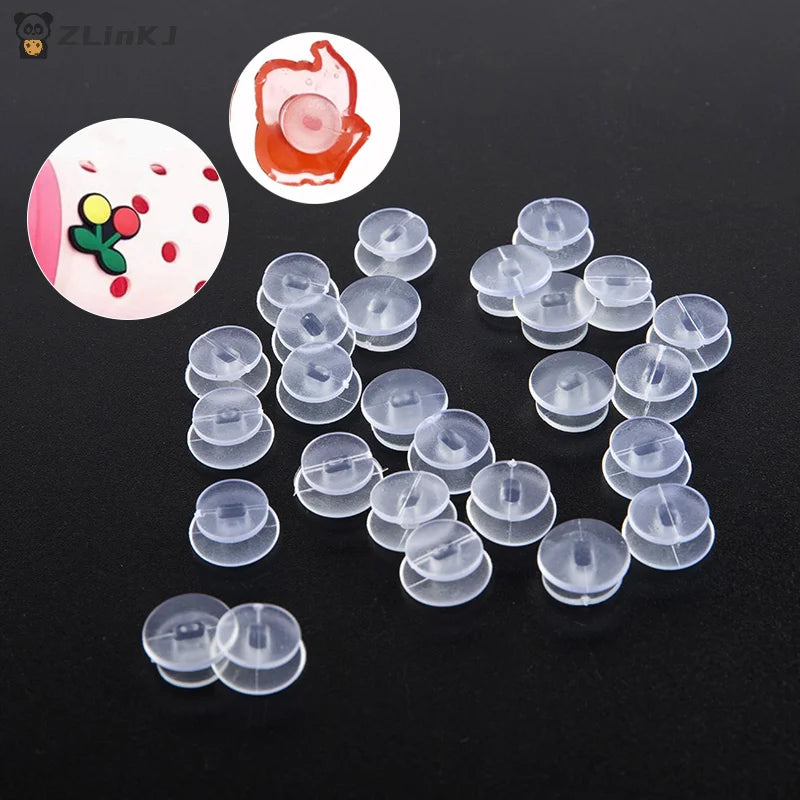 ▶25Pcs For DIY Sandal Shoe Charms Jewelry Decor Transparent Buttons Accessories Zpaxo