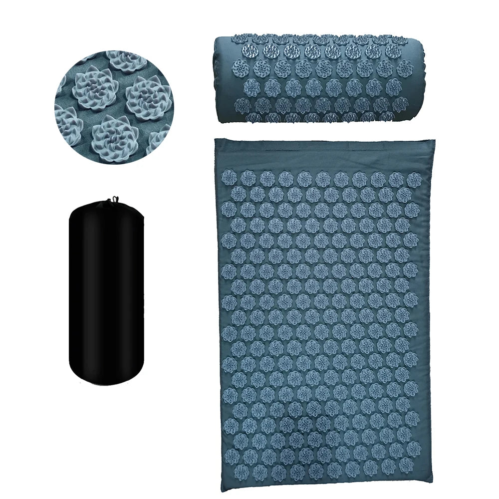 Massager Mat Shakti Mat Massage Yoga Mat Acupressure Relieve Stress Back Body Pain Spike Mat Acupuncture Massage Cushion Zpaxo light gray light gra