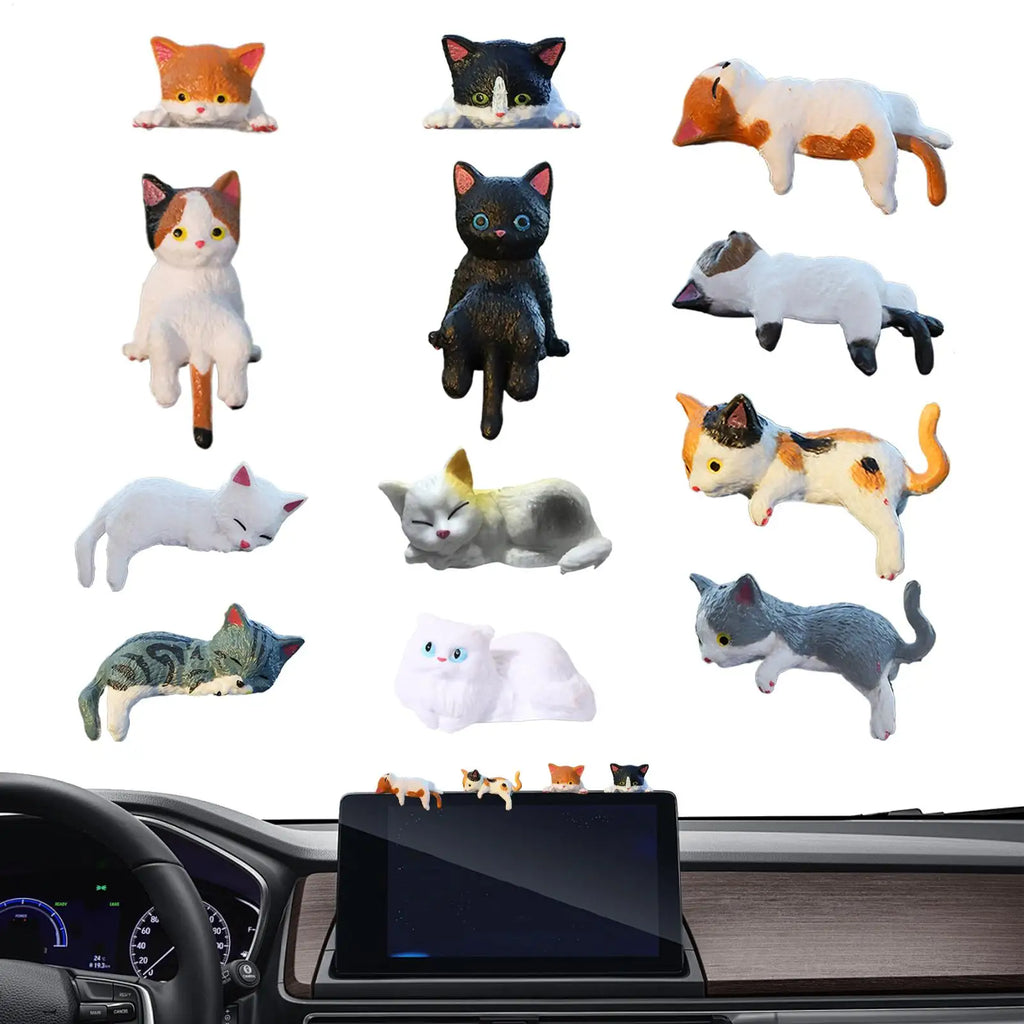Cute Kitten Decoration Creative Sleeping Cat Doll Home Ornaments Toys Cat for Car Computer Bedroom Office Adorable Gifts Zpaxo