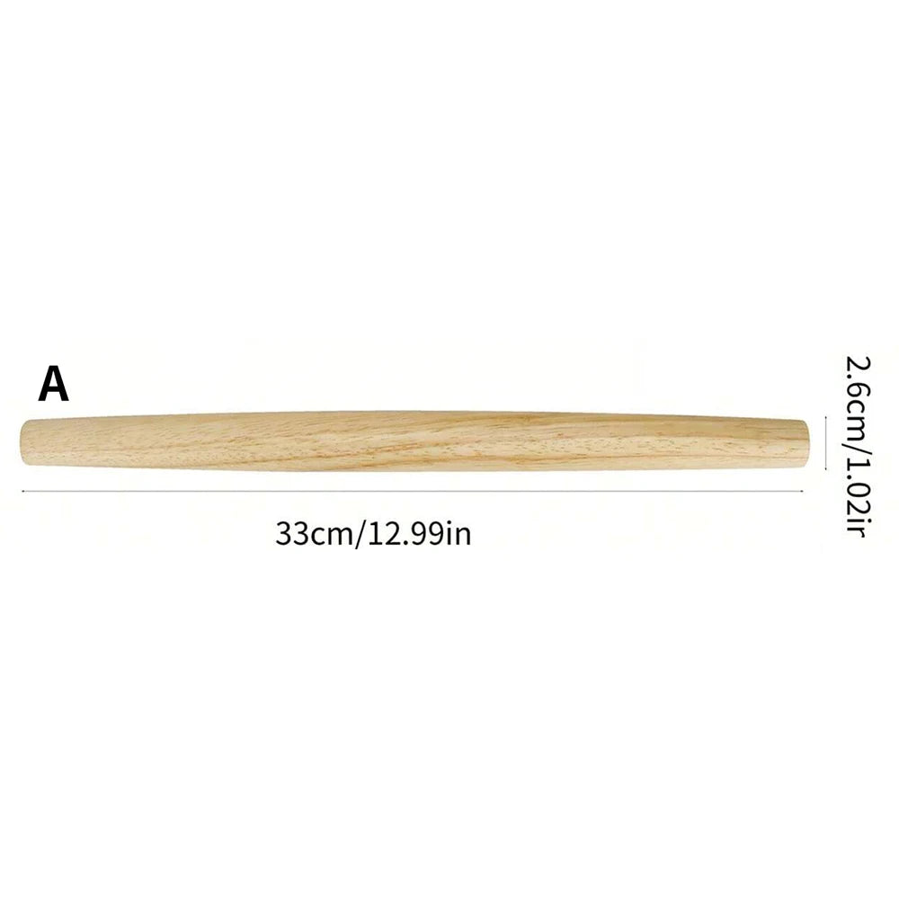 Wood Rolling Pin With Handle for Baking Dough Roller Pastry Pasta Pizza Roller Kitchen Utensils Zpaxo J2503243-A