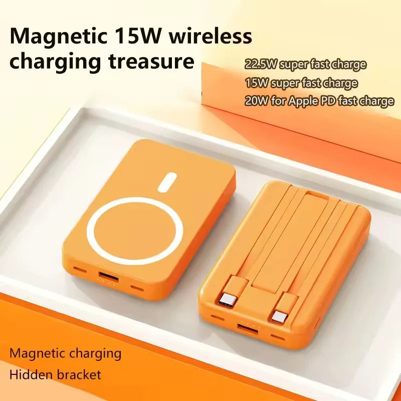 20000mAh Magnetic Power Bank for iPhone 15 14 13 22.5W 15W Fast Charging Wireless Powerbank With Cable Holder for Samsung Xiaomi Zpaxo