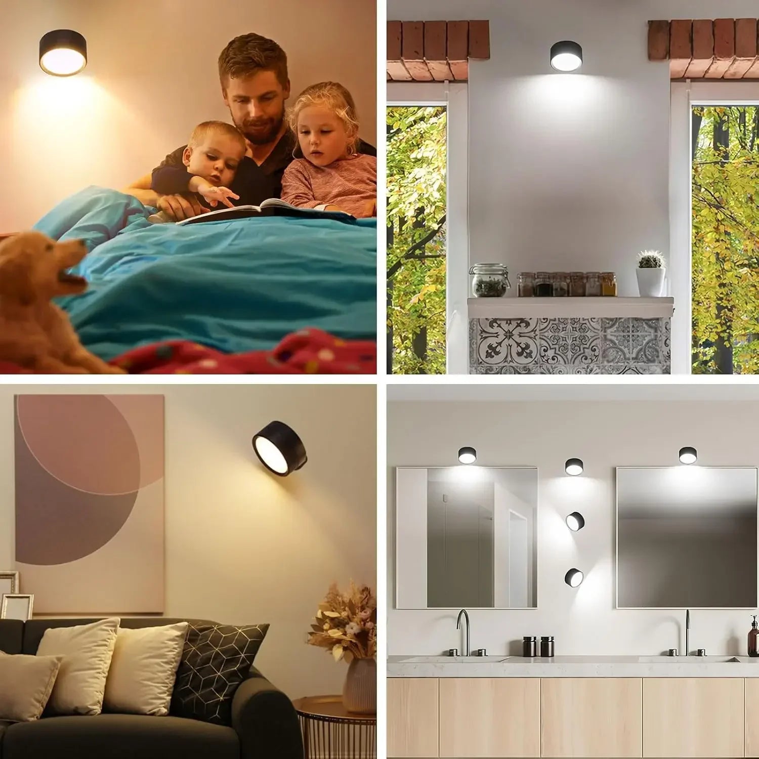 Wireless LED Wall Sconce – Dimmable, USB Rechargeable + Remote