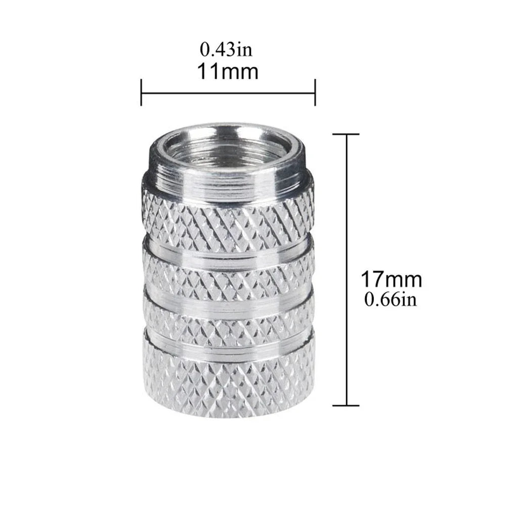 4-Pack Aluminum Alloy Tire Valve Stem Caps – Car Truck Bike