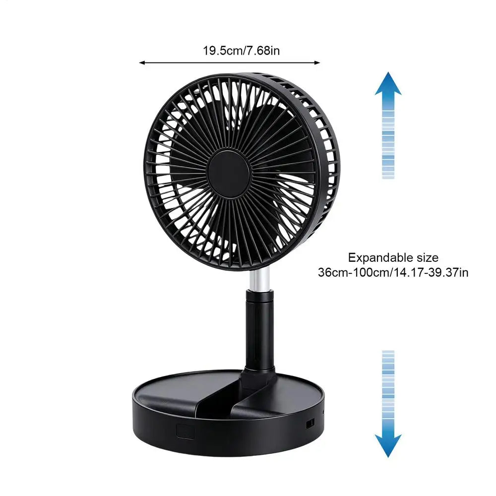 Portable Fan For Room 185-Degree Tilt Oscillating Blower Silent Foldable Rechargeable Standing Fan For Home Outdoor Camping Zpaxo China Mainland Black