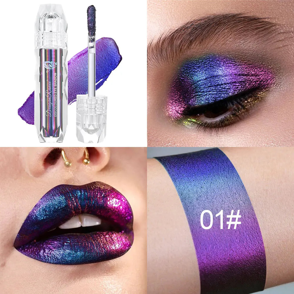 Chameleon Metal Lip Gloss Liquid Lipstick Brightening Long-Lasting Lip Gloss Multi-Color Long-Lasting Moisturizing Non-Stick Cup Zpaxo 01Dr9006