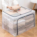 Transparent Large Zipper Clothing Storage Box Moving Storage Box Waterproof Toy Organizer Staable Box Durable Fabric Material Zpaxo As shown 40 30 20cm 24l 40 30 20cm