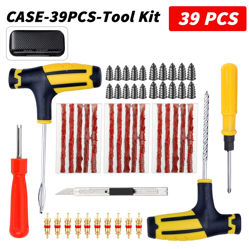 Tubeless Tire Puncture Repair Kit – Universal Car & Bike Tool Set