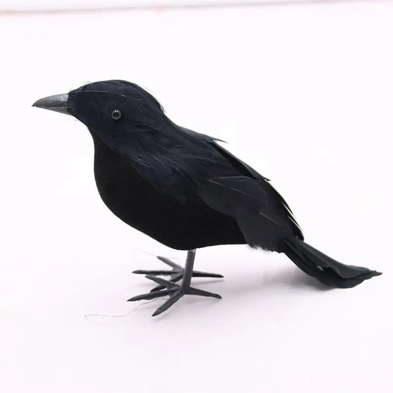 Realistic Black Crow Decoy Model Halloween Decor Outdoor Pest Control Zpaxo A