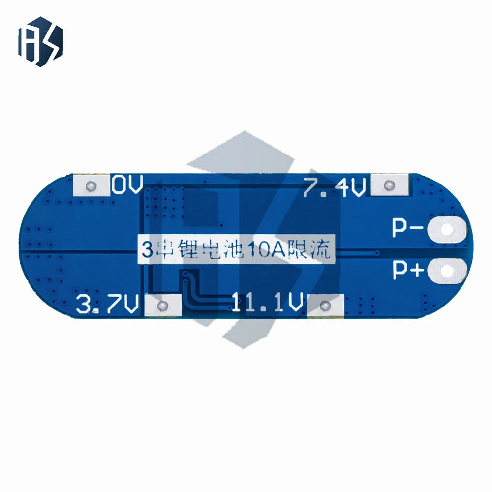 3S 10A 18650 Li-ion Battery Protection Board - 11.1V/12.6V Charger Module with Overcharge/Discharge Protection Zpaxo