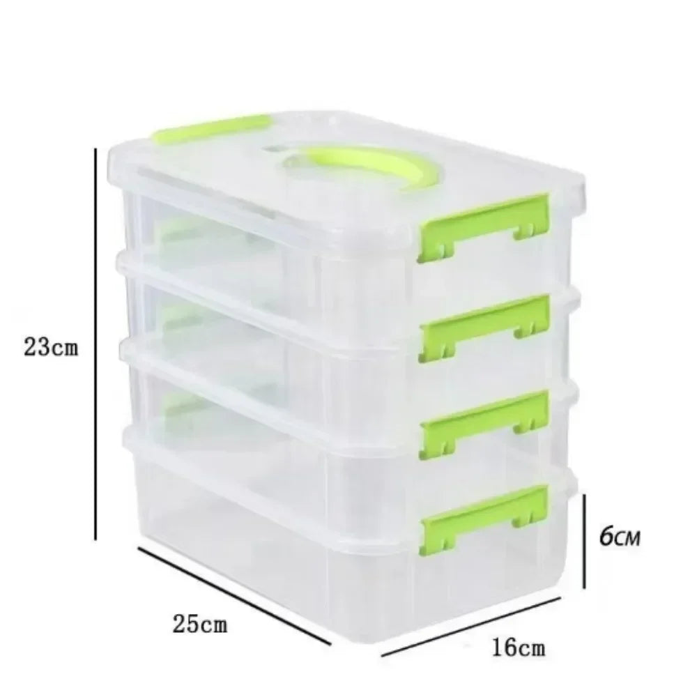 4-Layer Stackable Transparent Storage Box | Multi-Use Organizer