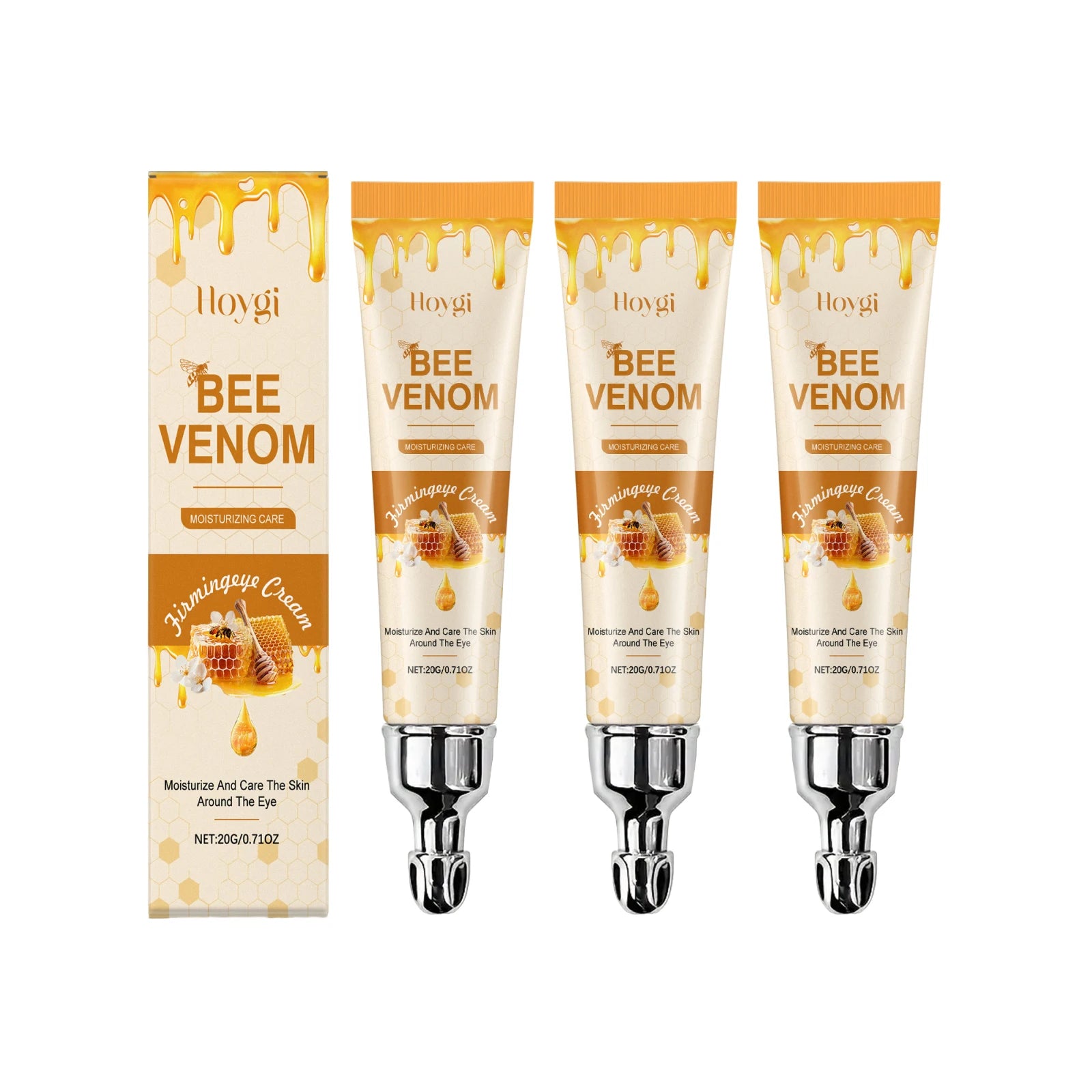 Hoygi Bee Venom Firming Anti Wrinkle Eye Cream Elastic Hydration Lifts Tightens Skin Solving Wrinkles Fine Lines Natural Serum Zpaxo 3PCS