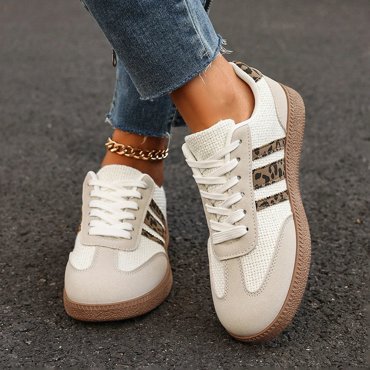 2025 New Women Sneakers Fashion Casual Flats Vulcanize Shoes Round Toe Lace Up Comfortable Flat Shoes for Women Zapatos De Mujer Zpaxo